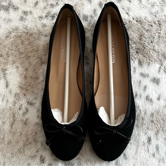 New French Sole x Nicky Hilton Black Suede Cheetah Ballet Flats Sz 9 - Picture 5 of 12